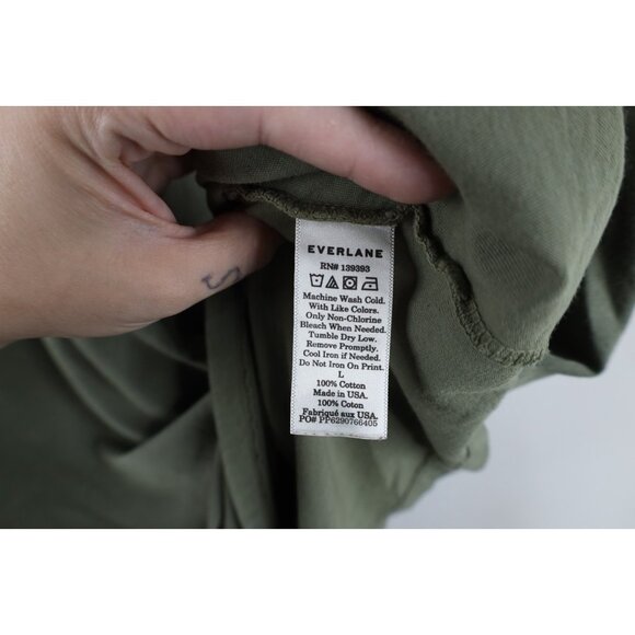 Everlane Mens Size Large Faded Blank Cotton Short Sleeve T-Shirt Green USA - Picture 8 of 13